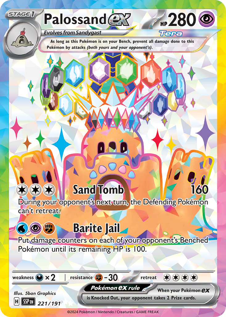 Palossand ex 221/191 Ultra Rare Surging Sparks Holo