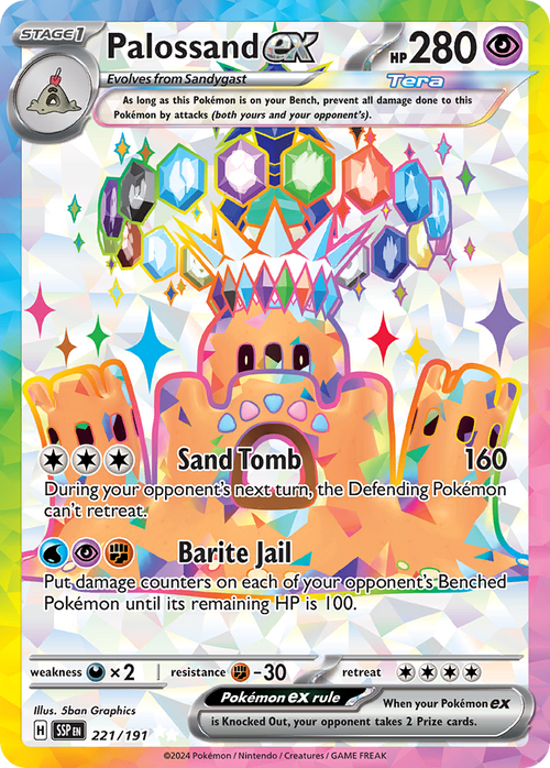 Palossand ex 221/191 Ultra Rare Surging Sparks Holo