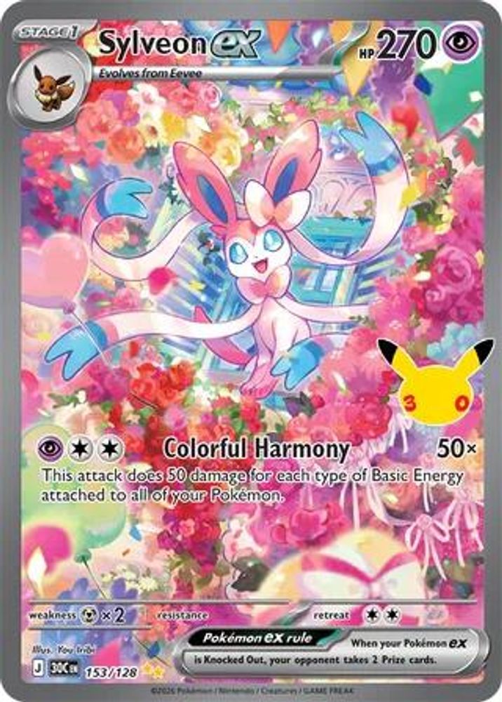 Sylveon ex 153/128 ME: 30th Celebration Holo