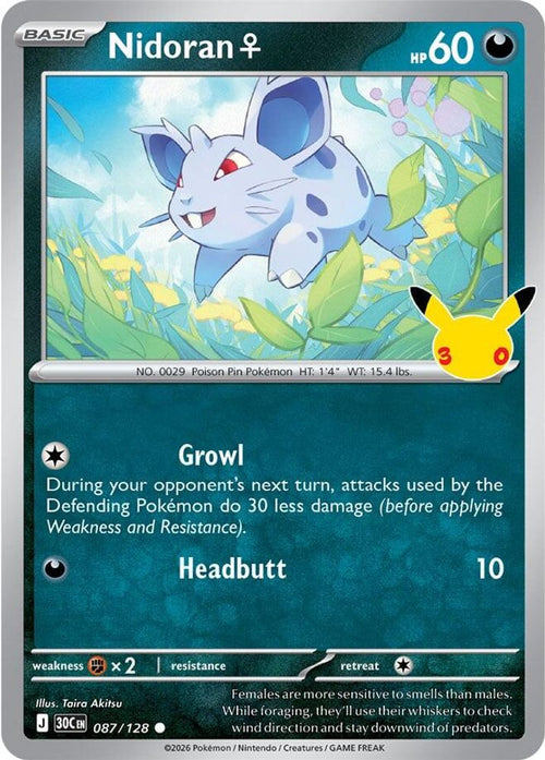 Nidoran F 087/128 Holo Common ME: 30th Celebration