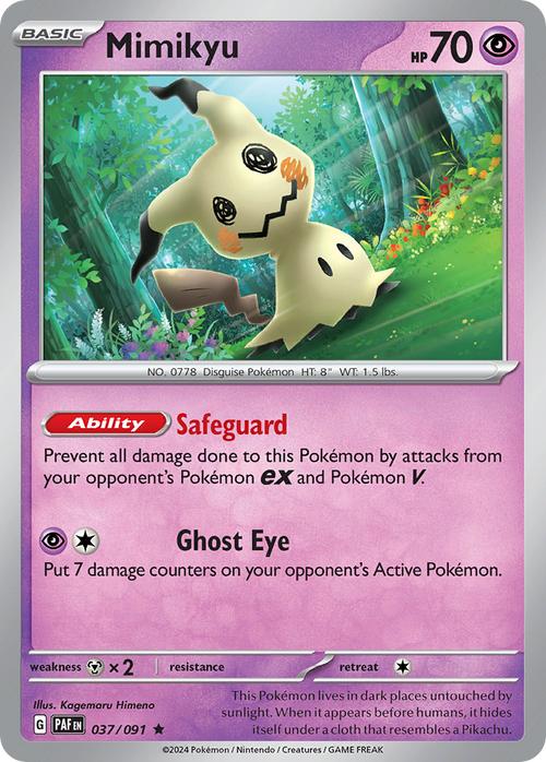 Mimikyu 037/091 Rare Paldean Fates Holo