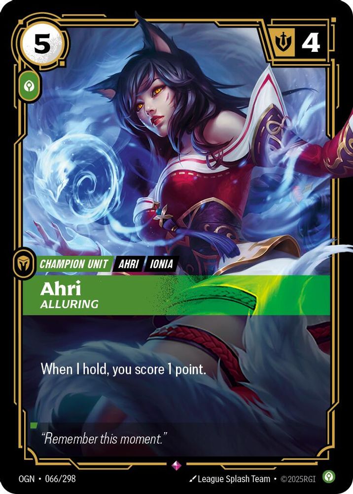 Ahri - Alluring 066/298 Rare Origins Foil