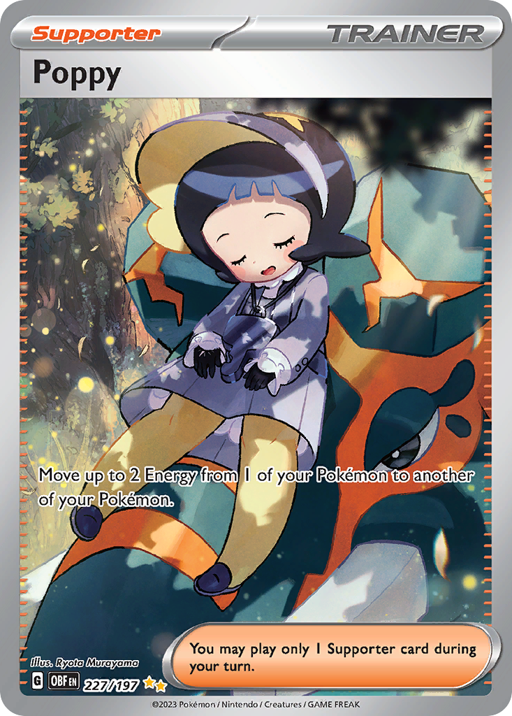 Poppy 227/197 Special Illustration Rare Obsidian Flames Pokemon Holo NM