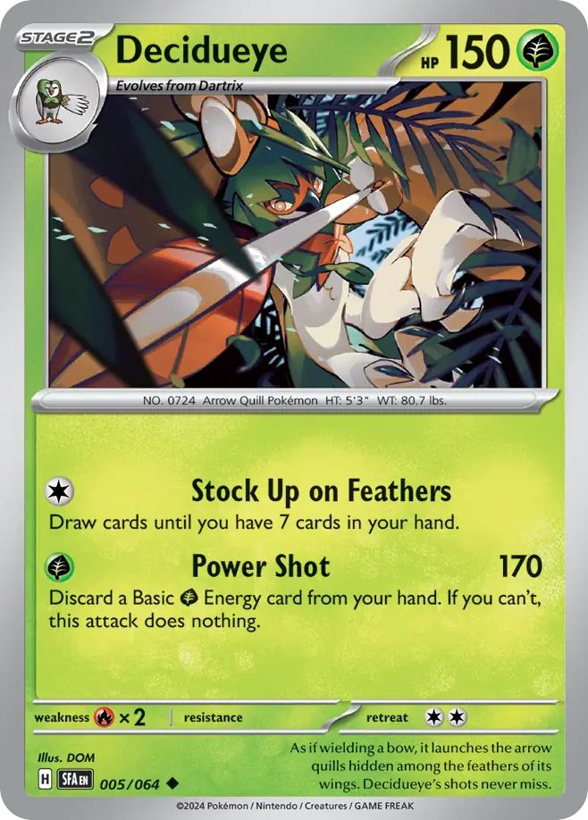 Decidueye 005/064 Uncommon Shrouded Fable Pokemon NM