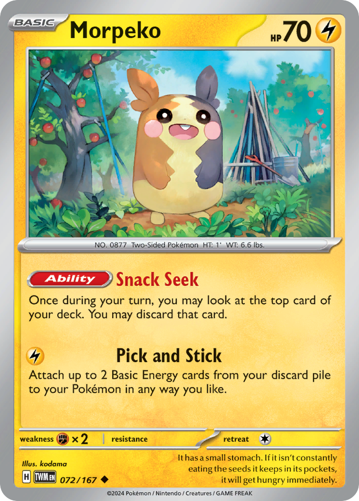 Morpeko 072/167 Uncommon Twilight Masquerade Reverse Holo