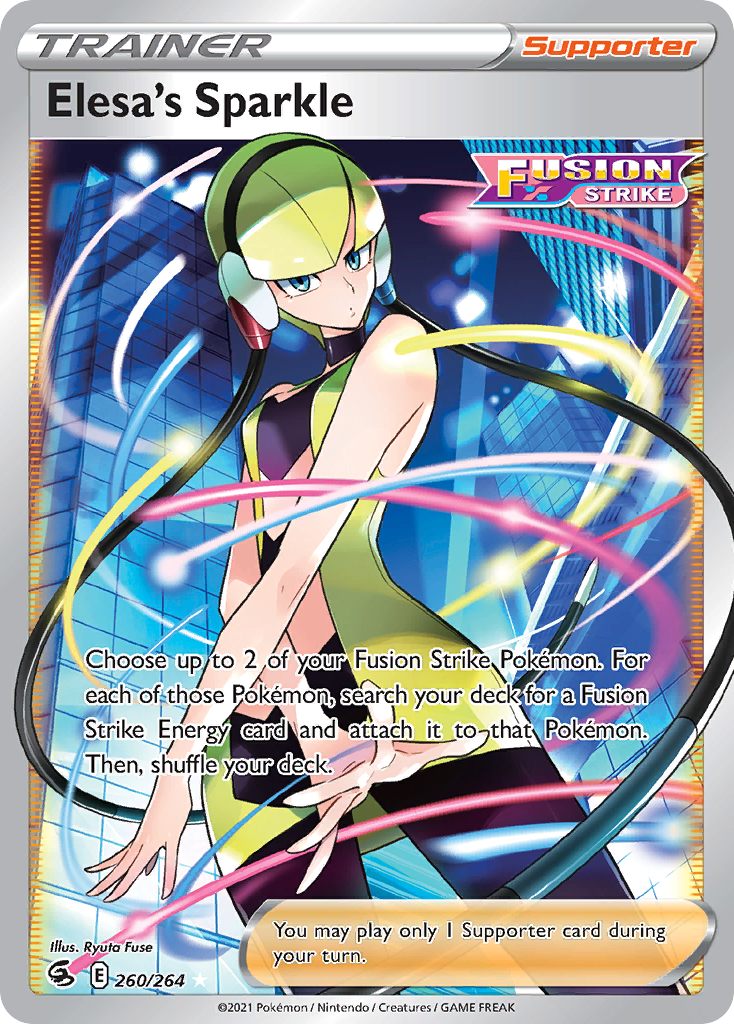 Elesa's Sparkle 260/264 Ultra Rare Fusion Strike Pokemon Holo NM