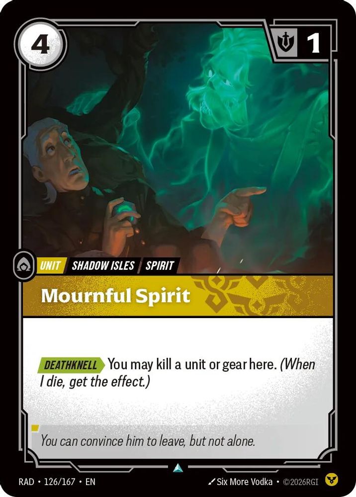 Mournful Spirit 126/167 Uncommon Radiance Riftbound Foil NM