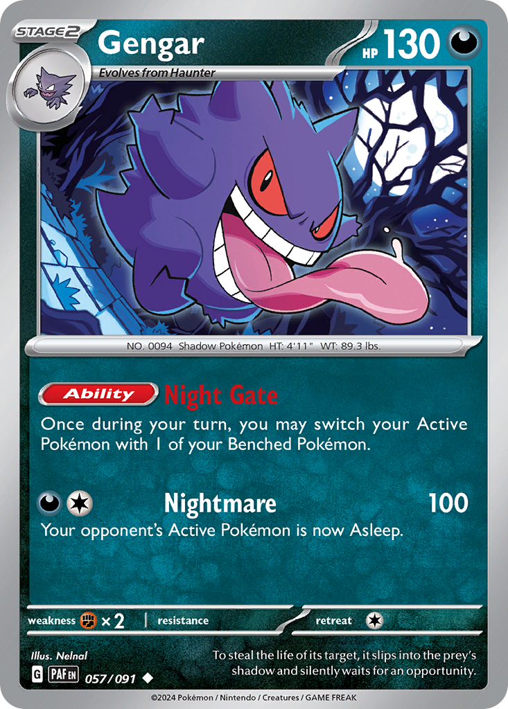 Gengar 057/091 Uncommon Paldean Fates