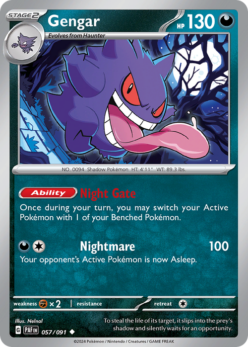 Gengar 057/091 Uncommon Paldean Fates