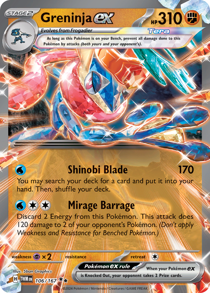 Greninja ex 106/167 Double Rare Twilight Masquerade Holo