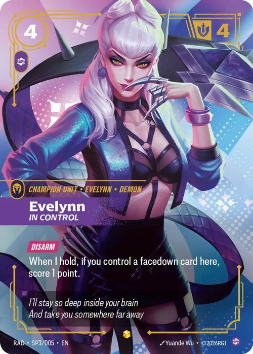 Evelynn, In Control (SP) SP3/005 Showcase Radiance Riftbound Foil NM