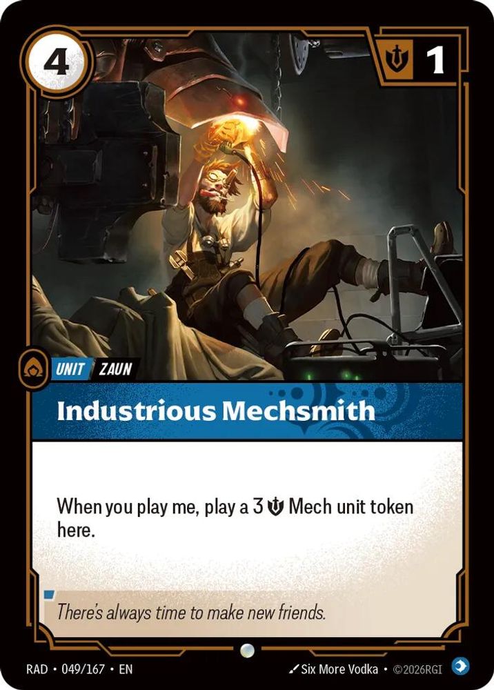 Industrious Mechsmith 049/167 Common Radiance Riftbound Foil NM