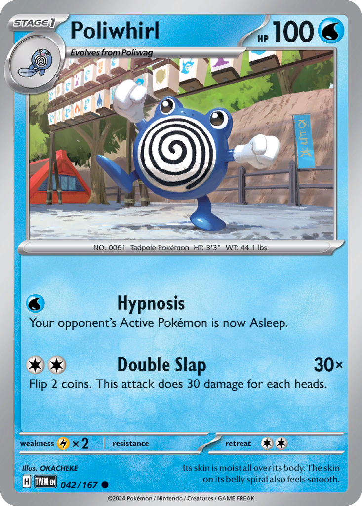 Poliwhirl 042/167 Common Twilight Masquerade Reverse Holo