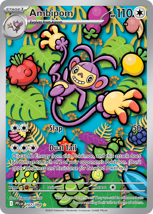 Ambipom 107/094 Illustration Rare Phantasmal Flames Holo
