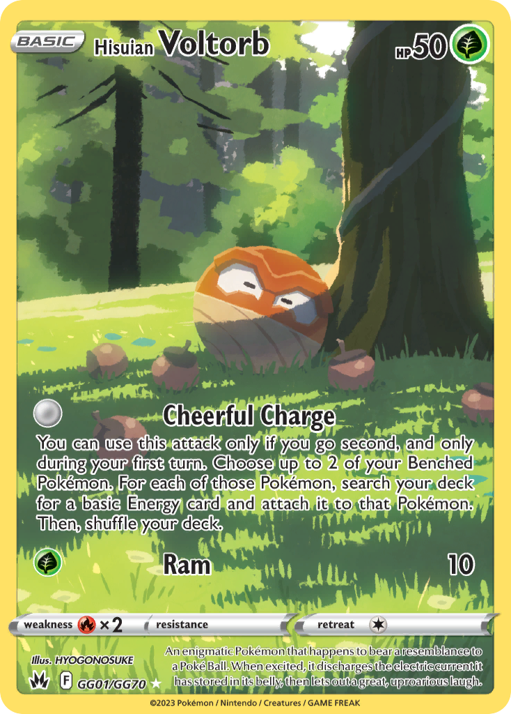 Hisuian Voltorb GG01/GG70 Holo Crown Zenith Galarian Gallery Pokemon NM