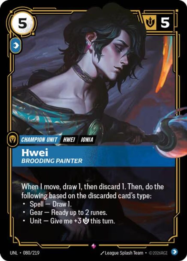 Hwei - Brooding Painter 080/219 Rare Unleashed Foil