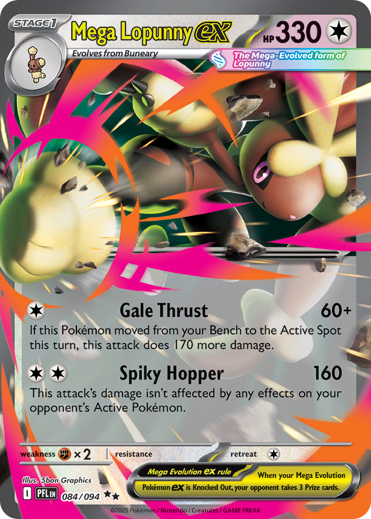 Mega Lopunny ex 084/094 Double Rare Phantasmal Flames Holo