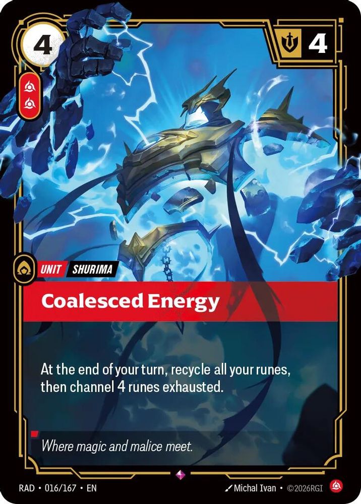 Coalesced Energy 016/167 Rare Radiance Riftbound Foil NM