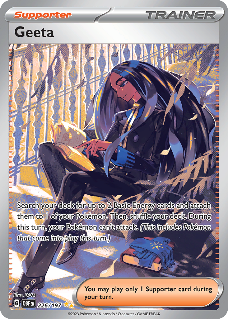 Geeta 226/197 Special Illustration Rare Obsidian Flames Pokemon Holo NM