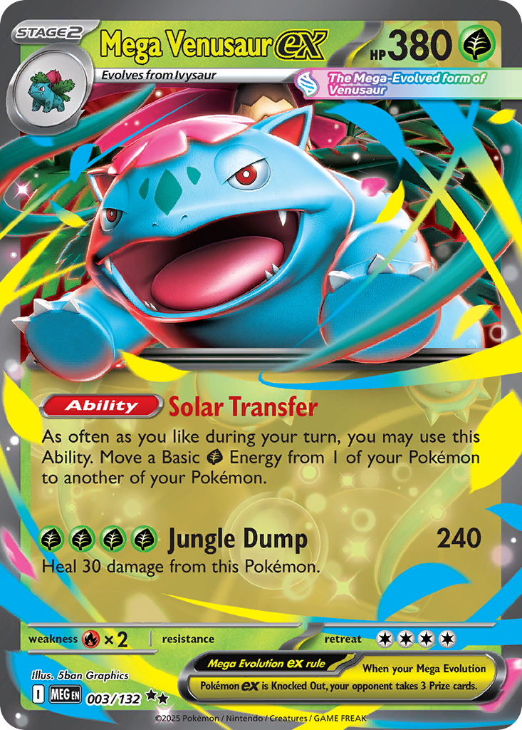 Mega Venusaur ex 003/132 Double Rare Mega Evolution Holo
