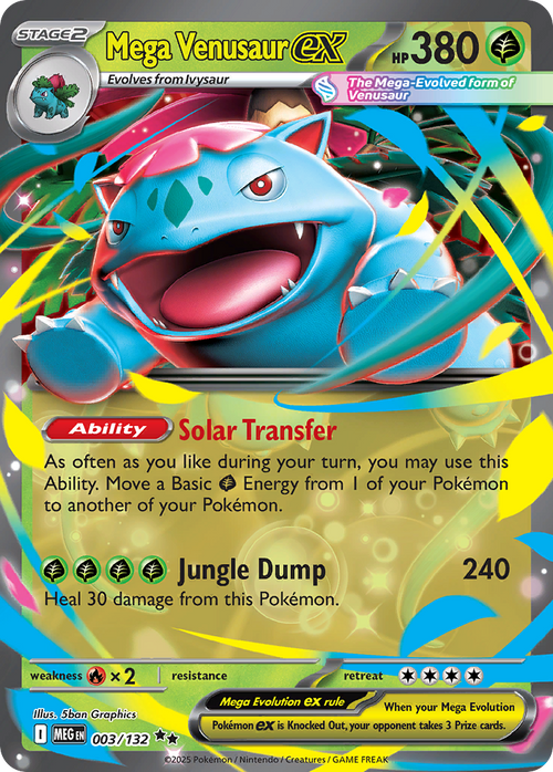 Mega Venusaur ex 003/132 Double Rare Mega Evolution Holo