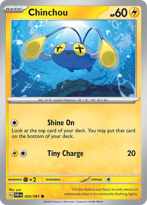 Chinchou 020/091 Common Paldean Fates