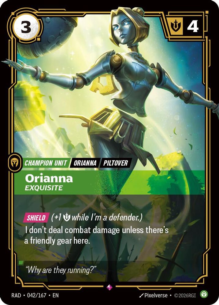 Orianna, Exquisite 042/167 Rare Radiance Riftbound Foil NM