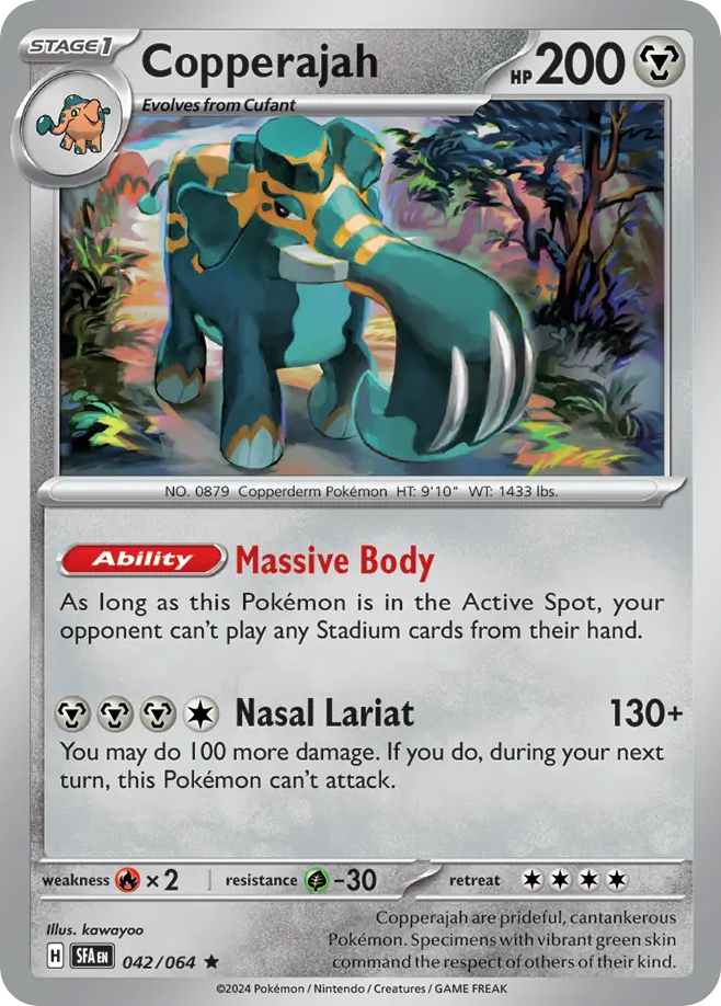 Copperajah 042/064 Rare Shrouded Fable Pokemon Holo NM