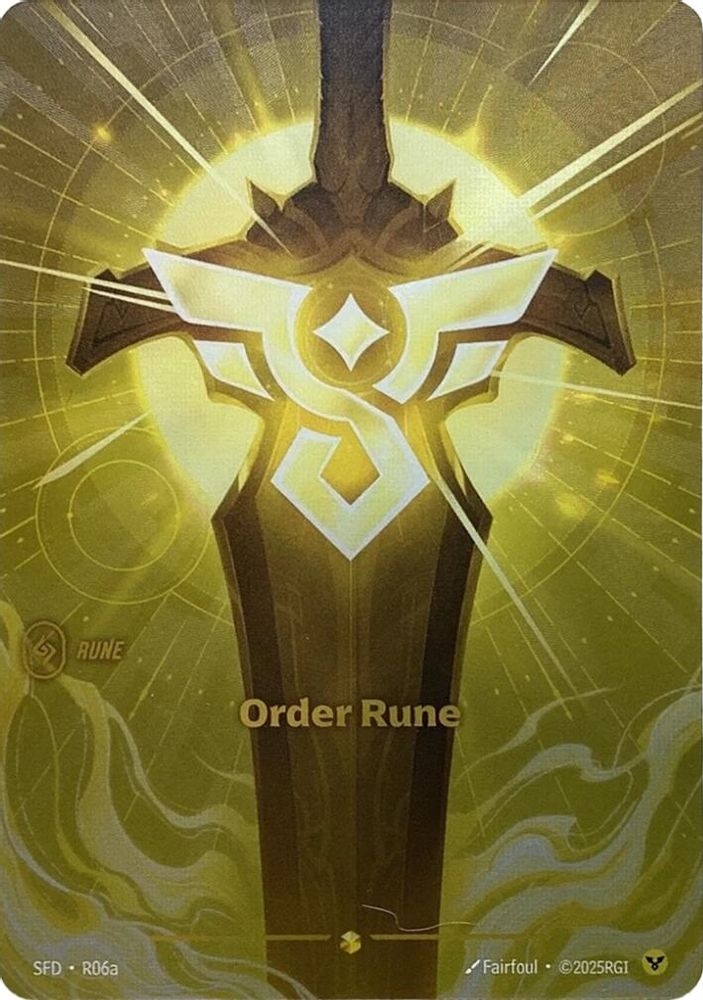 Order Rune (R06a) R06A Showcase Spiritforged Riftbound Foil NM