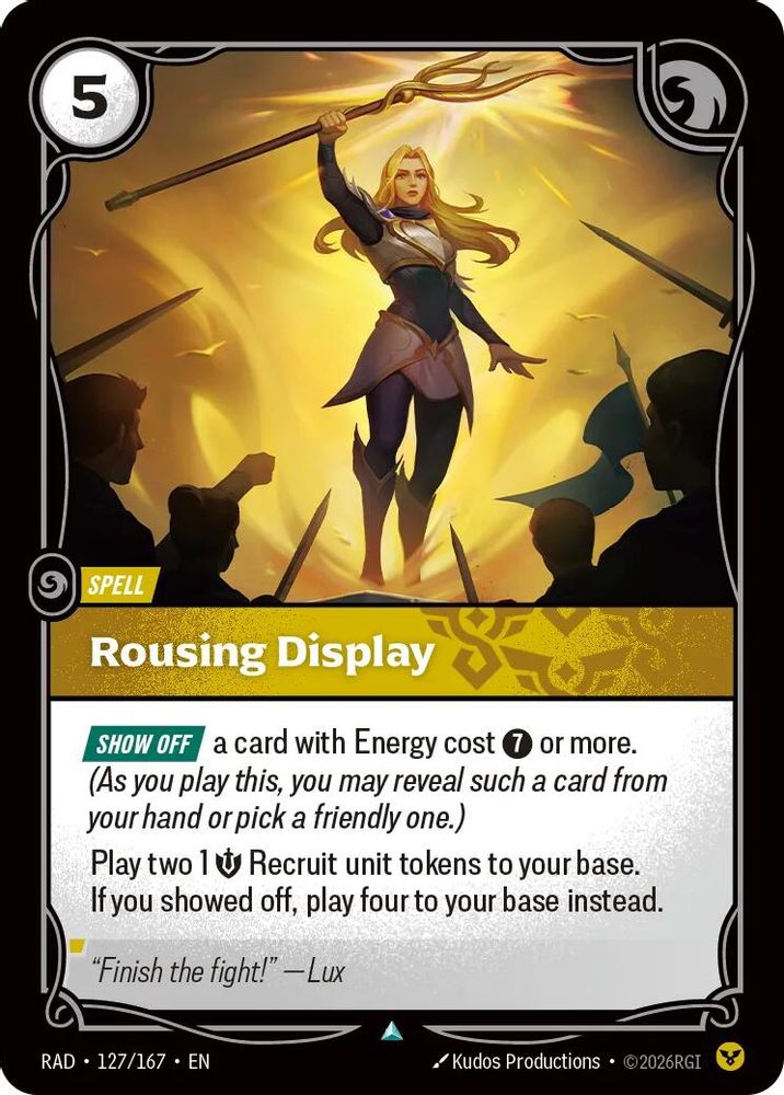 Rousing Display 127/167 Uncommon Radiance Riftbound Foil NM