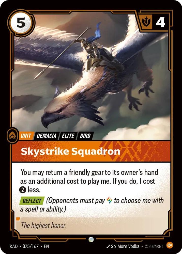 Skystrike Squadron 075/167 Common Radiance Riftbound Foil NM