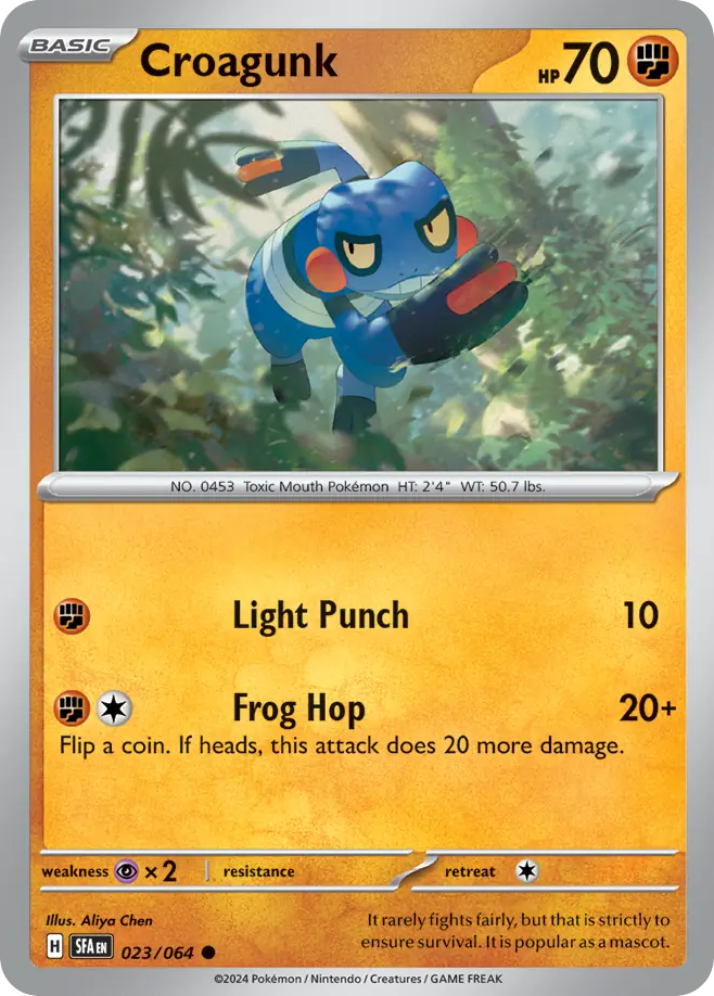 Croagunk 023/064 Common Shrouded Fable Pokemon NM