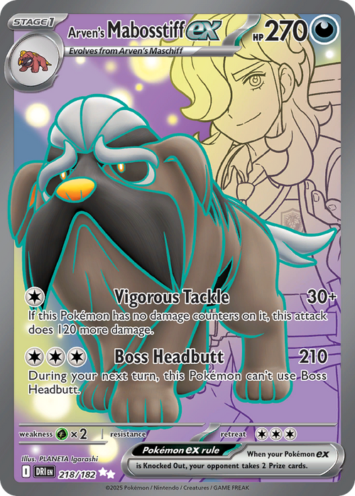 Arven's Mabosstiff ex 218/182 Ultra Rare Destined Rivals Holo