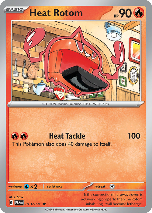 Heat Rotom 013/091 Rare Paldean Fates Holo