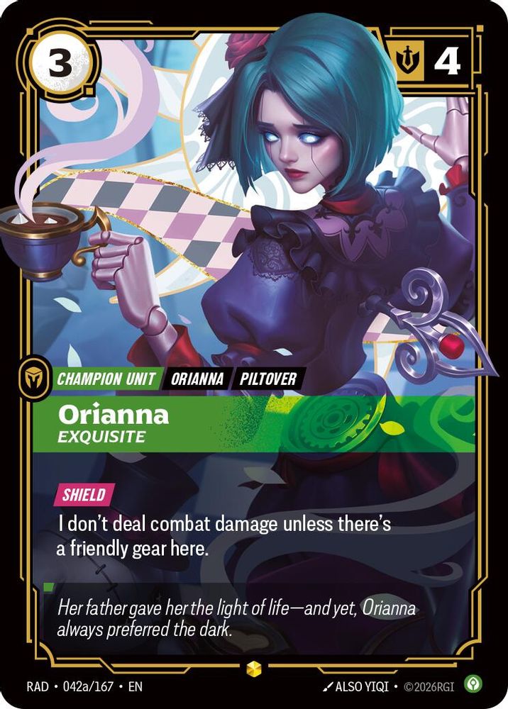 Orianna, Exquisite (Alternate Art) 042A/167 Showcase Radiance Riftbound Foil NM