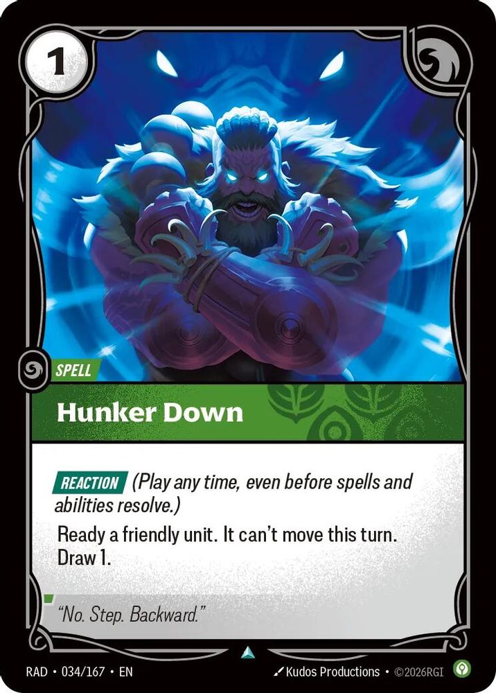 Hunker Down 034/167 Uncommon Radiance Riftbound NM