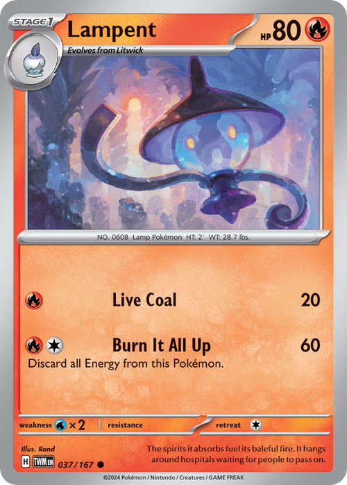 Lampent 037/167 Common Twilight Masquerade Reverse Holo
