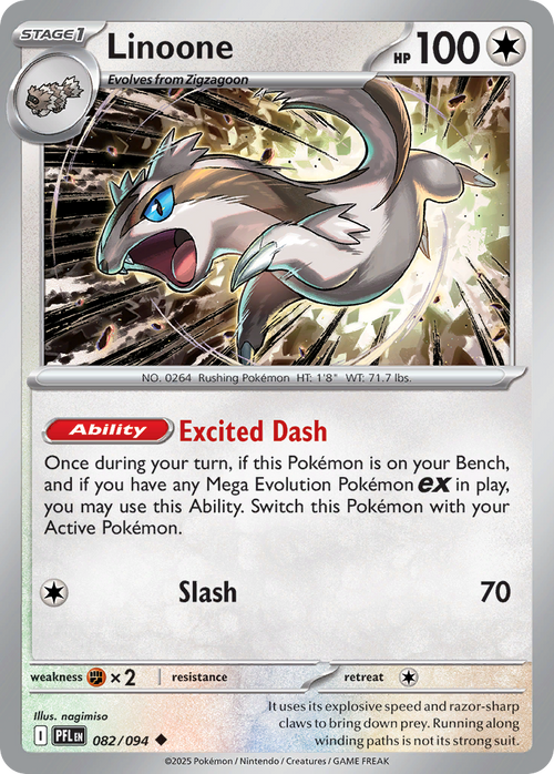 Linoone 082/094 Uncommon Phantasmal Flames Reverse Holo