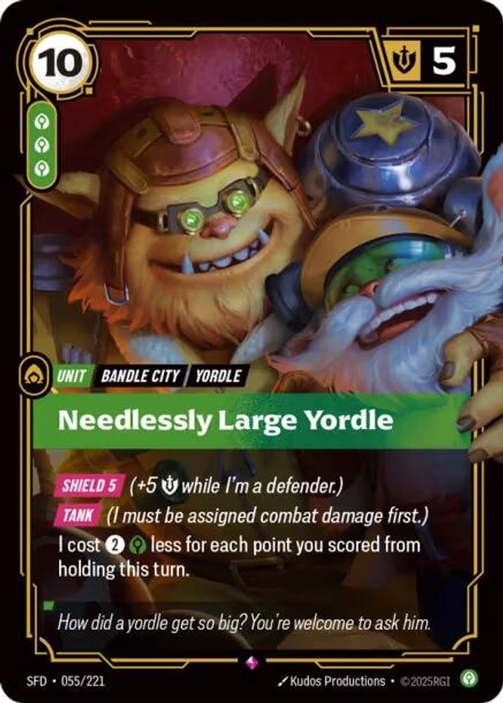 Needlessly Large Yordle 055/221 Rare Spiritforged Foil