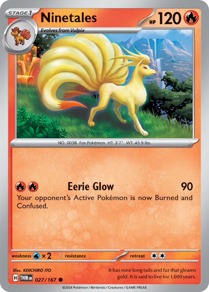 Ninetales 027/167 Common Twilight Masquerade Reverse Holo
