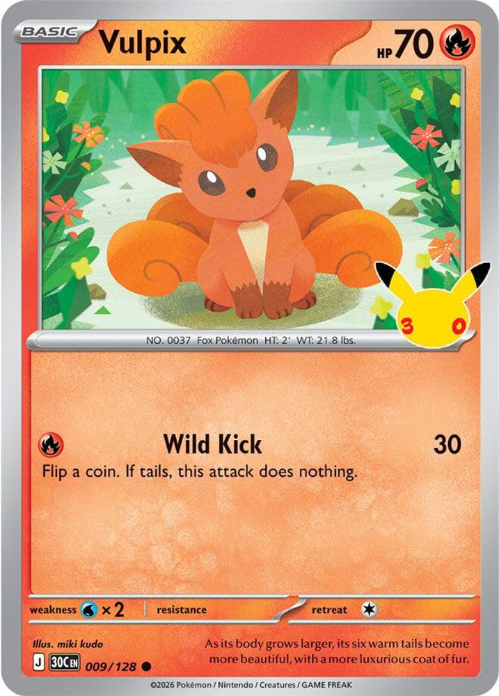 Vulpix 009/128 Holo Common ME: 30th Celebration