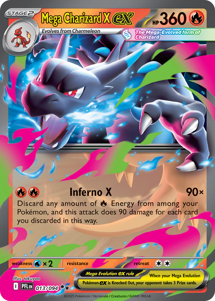 Mega Charizard X ex 013/094 Double Rare Phantasmal Flames Holo