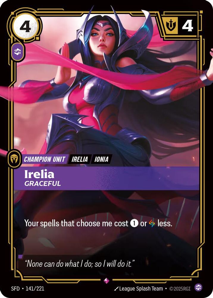 Irelia - Graceful 141/221 Rare Spiritforged Foil