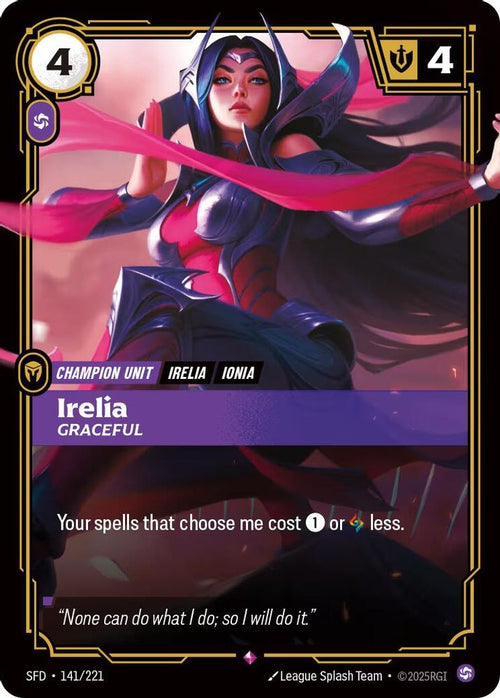 Irelia - Graceful 141/221 Rare Spiritforged Foil
