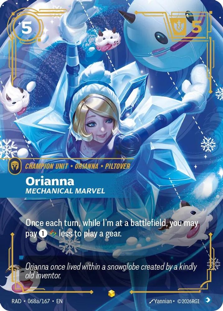Orianna, Mechanical Marvel (Alternate Art) 068A/167 Radiance Riftbound Foil NM
