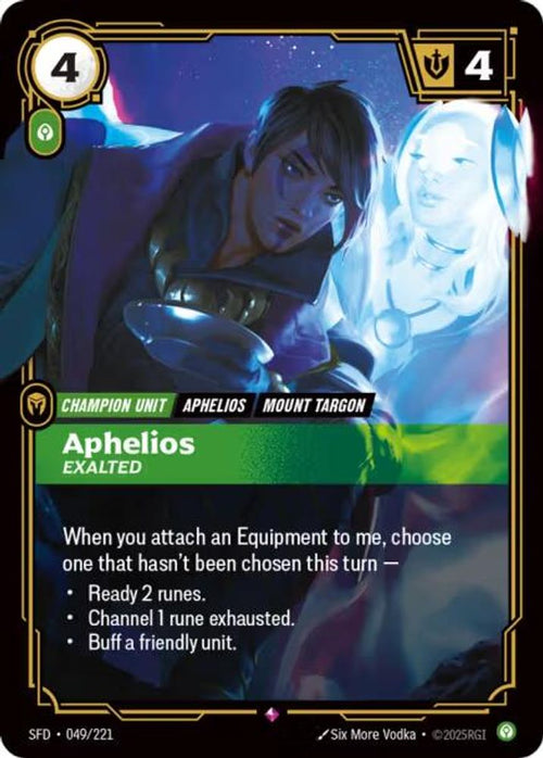 Aphelios - Exalted 049/221 Rare Spiritforged Foil