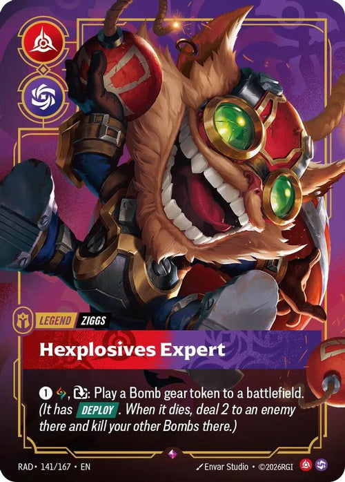 Ziggs, Hexplosives Expert 141/167 Rare Radiance Foil