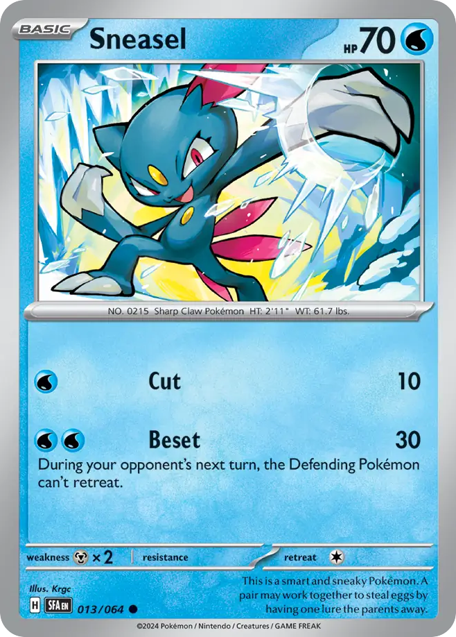 Sneasel 013/064 Common Shrouded Fable Pokemon NM