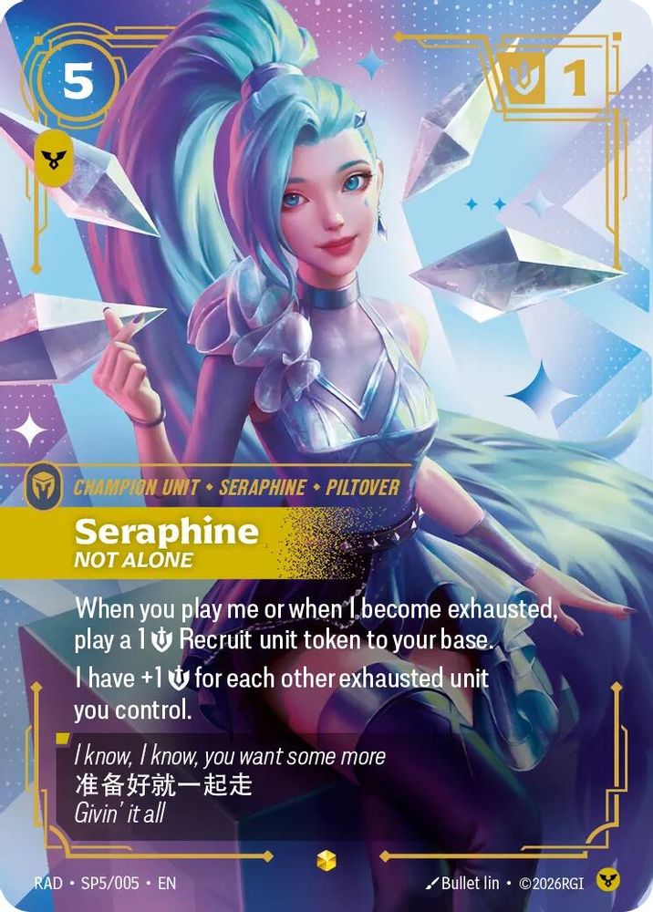 Seraphine, Not Alone (SP) SP5/005 Showcase Radiance Riftbound Foil NM