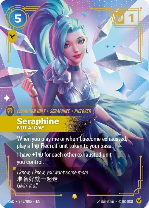 Seraphine, Not Alone (SP) SP5/005 Showcase Radiance Riftbound Foil NM
